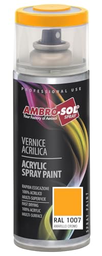 Ambro-Sol - Mehrzweck Acryllack Spray V4001007, Hochglanzfarbe für Innen und Außen, Acryl Spray für Alle Materialien, 400 ml Recyclebare Acryl Sprühfarbe Weißblech-Sprühdose - Chromgelb Ambro-Sol - Mehrzweck Acryllack Spray V4001007, Hochglanzfarbe für Innen und Außen, Acryl Spray für Alle Materialien, 400 ml Recyclebare Acryl Sprühfarbe Weißblech-Sprühdose - Chromgelb von Ambro-Sol