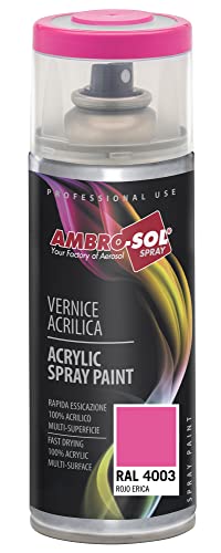 Ambro-Sol - Mehrzweck Acryllack Spray V4004003, Hochglanzfarbe für Innen und Außen, Acryl Spray für Alle Materialien, 400 ml Recyclebare Acryl Sprühfarbe Weißblech-Sprühdose - Heiderot Ambro-Sol - Mehrzweck Acryllack Spray V4004003, Hochglanzfarbe für Innen und Außen, Acryl Spray für Alle Materialien, 400 ml Recyclebare Acryl Sprühfarbe Weißblech-Sprühdose - Heiderot von Ambro-Sol