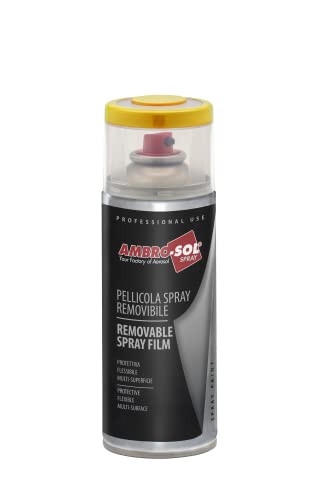 Ambro-Sol V406GI Ablösbarer Sprühfilm, geeignet für alle nicht porösen Oberflächen, geeignet für Autokarosserie, Sportgeräte usw., wiederverwendbare Weißblech-Sprühdose 400 ml, Gelb von Ambro-Sol