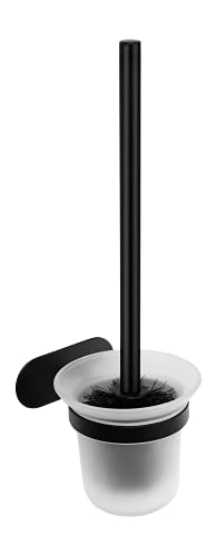 Ambrosya - Toilettenbürstenhalter ohne Bohren - Bürstenhalter Halter Halterung Klobürste Klobürstenhalter Toilettenbürste WC (Edelstahl (Schwarz)) von Ambrosya
