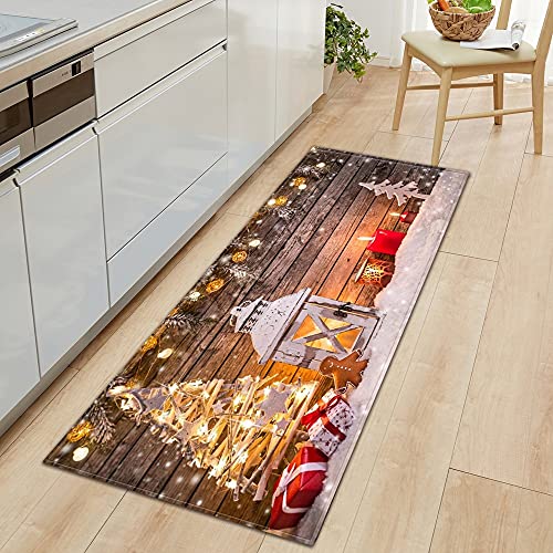 Amcerd Weihnachtsteppich, rutschfest, ideal für Wohnzimmer, Schlafzimmer, Flur, Küche H - 60x180cm von Amcerd