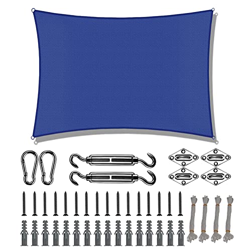 Sonnenschutz Segel 3.5x7.5M Blau, Camping Windschutz, UV-stabilisiert & atmungsaktiv mit Freiem Seil, für Garten Balkon Terrasse von Amcerd