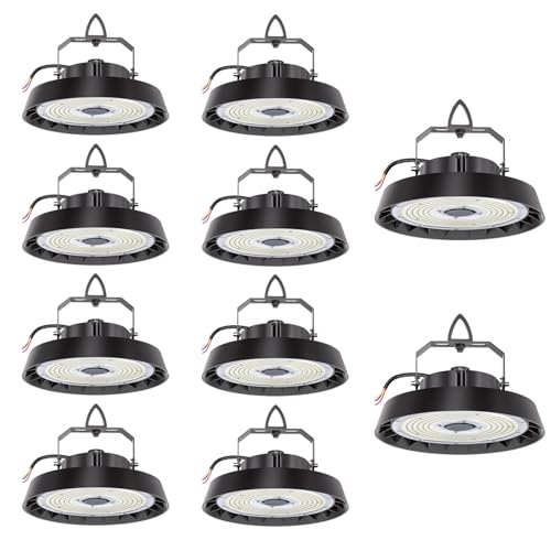 10pcs LED Hallenstrahler 150W 25500lm, Hallenbeleuchtung LED 5000K Kaltweiß, 90° Abstrahlwinkel Industrielampe, Werkstattlampe Wasserfest IP65, UFO Highbay für Keller Garage Industrieanlagen Lager 10pcs LED Hallenstrahler 150W 25500lm, Hallenbeleuchtung LED 5000K Kaltweiß, 90° Abstrahlwinkel Industrielampe, Werkstattlampe Wasserfest IP65, UFO Highbay für Keller Garage Industrieanlagen Lager von Amdelne