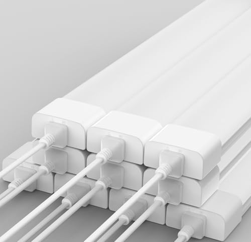 Amdelne 10 x Feuchtraumleuchte LED 120cm, 36W 4000LM LED Neonröhre, Neutralweiß 4000K Feuchtraumlampe, IP65 Wasserfest Wannenleuchte, Werkstattlampe, Kellerleuchte, Deckenleuchte für Büro Lager Garage von Amdelne