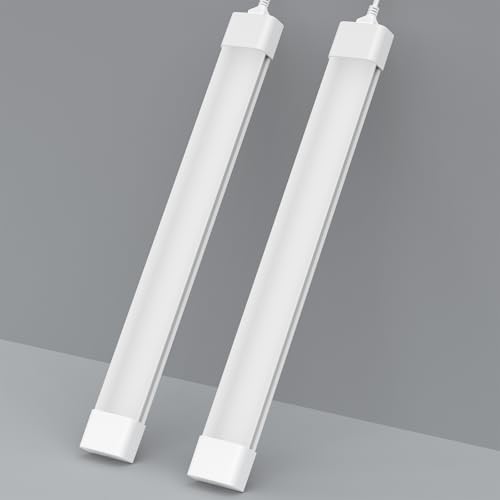 Amdelne 2 x Feuchtraumleuchte LED 120cm, 36W 4000LM LED Neonröhre, Kalteweiß 6000K Feuchtraumlampe, IP65 Wasserfest Wannenleuchte, Werkstattlampe, Kellerleuchte, Deckenleuchte für Büros Lager Garage von Amdelne