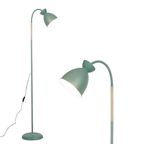 Amdelne Stehlampe Wohnzimmer Giraffe Waldgrün, Schwenkbare Stehleuchte E27 Fassung max. 60W, Höhe 159cm, Moderne Metall Standleuchte Leselampe für Sofa Schlafzimmer Arbeitszimmer, ohne Leuchtmittel von Amdelne