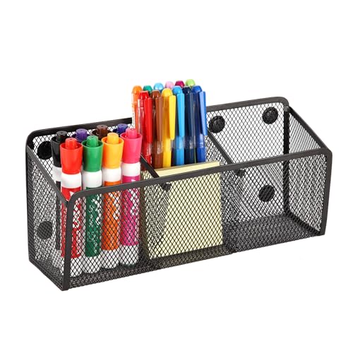 Ameceres Magnetischer Stiftehalter - 3 großzügige Fächer, extra starke Magnete, Netzmarker-Halter, perfekt für Whiteboard, Kühlschrank und Spind-Zubehör Ameceres Magnetischer Stiftehalter - 3 großzügige Fächer, extra starke Magnete, Netzmarker-Halter, perfekt für Whiteboard, Kühlschrank und Spind-Zubehör von Ameceres