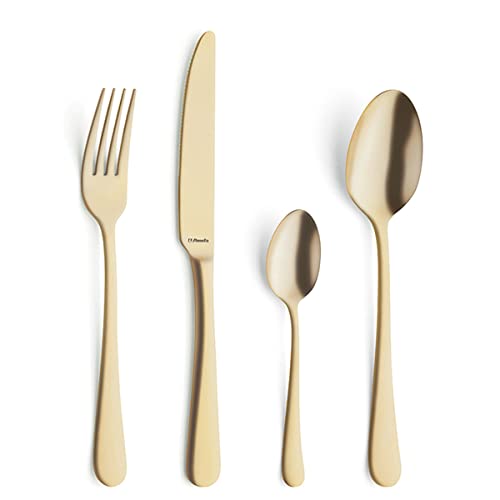 Amefa AUSTIN GOLD Besteckset 24-teilig | PVD-veredeltes goldenes Besteck Set | farbigesTafelservice 18/0 Edelstahl rostfrei | Besteck Set 6 Personen | Besteck gold spülmaschinenfest von Amefa