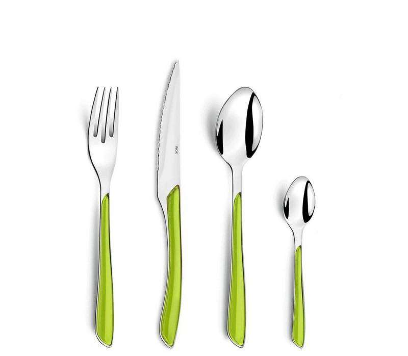 Amefa Besteck-Set ECLAT (24-tlg), 6 Personen, Edelstahl 18/0, Kunststoff, Griff Kunststoff, anisgrün glänzend von Amefa