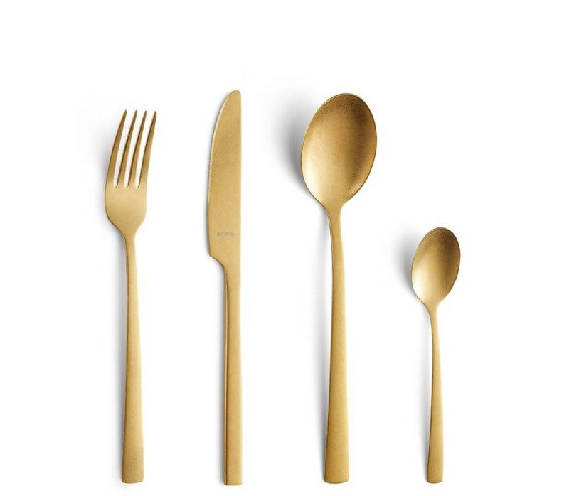 Amefa Besteck-Set MANILLE (16-tlg), 4 Personen, Edelstahl 18/0, PVD gold, vintage von Amefa