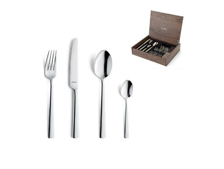 Amefa Besteck-Set MODERNO (24-tlg), Edelstahl 18/10, Edelstahl 18/10, hochglanzpoliert., silberfarben von Amefa