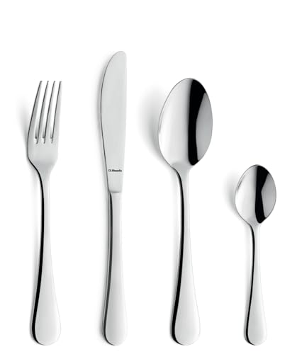 Amefa ELARA Besteckset 24-teilig, Edelstahl 18/0 hochglanzpoliert, Essbesteck, harmonisches und zeitloses Design für moderne Eleganz, Tafelbesteck, Komfortables Halten von Amefa