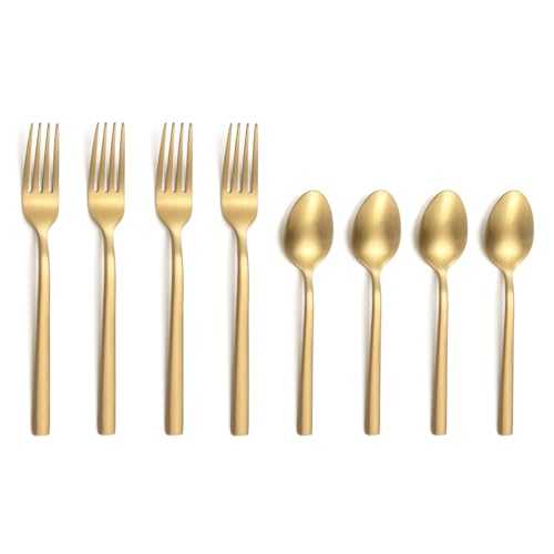 Amefa Escade Gold Satin – Set mit 4 Mokka-Löffeln und 4 Kuchengabeln Amefa Escade Gold Satin – Set mit 4 Mokka-Löffeln und 4 Kuchengabeln von Amefa