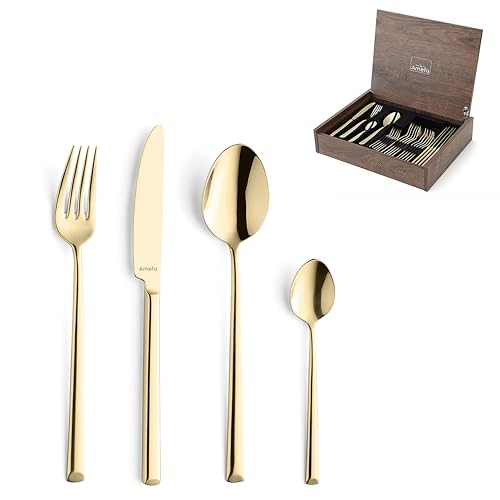 Amefa METROPOLE Besteck Set 24-teilig PVD champagner | Mit Besteckbox | Besteckset 6 Personen | Besteck rostfrei | 18/10 Edelstahl hochglanzpoliert | Dezent abgeschrägte Griffenden Amefa METROPOLE Besteck Set 24-teilig PVD champagner | Mit Besteckbox | Besteckset 6 Personen | Besteck rostfrei | 18/10 Edelstahl hochglanzpoliert | Dezent abgeschrägte Griffenden von Amefa