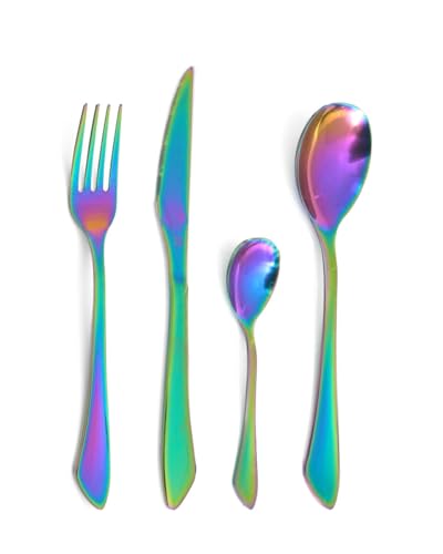 Amefa PHOENIX Besteckset 24-teilig, modernes Design, hochglanzpolierter Edelstahl, Essbesteck spülmaschinenfest, breiter Messergriff, Tafelbesteck, 6 Menümesser, Menülöffel, Menügabeln, Kaffeelöffel von Amefa