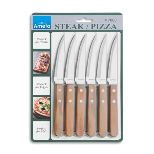 Amefa PIZZA 7000 Pizza-/ Steakmesser Set 6 Personen | Schwarz | 18/0 Edelstahl | poliert & rostfrei | 2-fach genietete Griffe aus Pakka Wood | Pizzabesteck | Steakbesteck | Grillbesteck Set Amefa PIZZA 7000 Pizza-/ Steakmesser Set 6 Personen | Schwarz | 18/0 Edelstahl | poliert & rostfrei | 2-fach genietete Griffe aus Pakka Wood | Pizzabesteck | Steakbesteck | Grillbesteck Set von Amefa