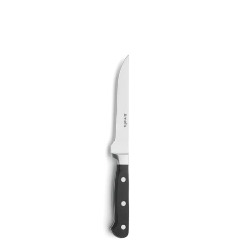 Amefa PREMIUM Filetiermesser | 29,3 cm | 3Cr14 Klingenstahl | rostfrei und extra scharf | Fischmesser mit klassischem Nietengriff in schwarz | reinigungsleichter Kunststoffgriff |Filetiermesser Fisch von Amefa