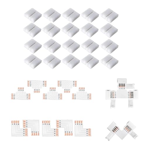 Amefil LED-Streifenverbinder, 4-polig, lötfrei, lückenloser Stecker, 8 mm breiter RGB-L-Splitter, rechtwinkliger Stecker, T-Form, Stecker für RGB 3528 2835, mehrfarbige LED-Lichtstreifen Amefil LED-Streifenverbinder, 4-polig, lötfrei, lückenloser Stecker, 8 mm breiter RGB-L-Splitter, rechtwinkliger Stecker, T-Form, Stecker für RGB 3528 2835, mehrfarbige LED-Lichtstreifen von Amefil