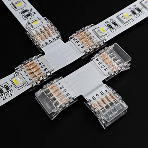 Amefil T-förmiger Stecker für 5-polige 12 mm LED-Streifen, 5 Stück, lötfreie Verbindung, geeignet für 12-24 V RGBW-LED-Streifen Amefil T-förmiger Stecker für 5-polige 12 mm LED-Streifen, 5 Stück, lötfreie Verbindung, geeignet für 12-24 V RGBW-LED-Streifen von Amefil