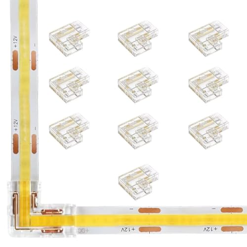 Amefil Transparenter 4-poliger Anschluss 10 mm RGB COB LED Streifen ohne Lücken oder Löten, L-förmiger Stecker 10 Stück Amefil Transparenter 4-poliger Anschluss 10 mm RGB COB LED Streifen ohne Lücken oder Löten, L-förmiger Stecker 10 Stück von Amefil