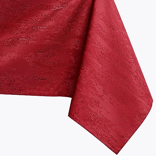 AmeliaHome 100x100 cm Tischdecke Tischtuch Tafeldecke Fleckschutz Lotuseffekt Abwaschbar Wasserabweisend Ornament Bordeaux Vesta von AmeliaHome