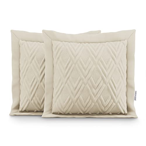 AmeliaHome 2 Kissenbezüge zweiseitig ultrasonic Steppung 45x45 cm Ophelia Creme von AmeliaHome