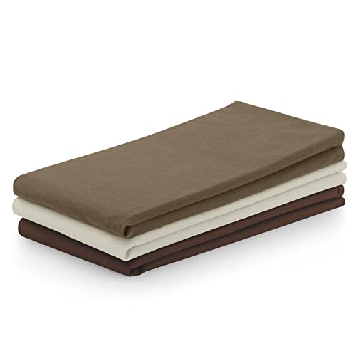 AmeliaHome 3er Set Geschirrtücher Baumwolle Küchentücher 50x70 cm Glatt Letty Beige Braun von AmeliaHome