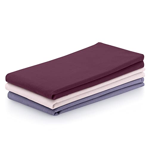 AmeliaHome 3er Set Geschirrtücher Baumwolle Küchentücher 50x70 cm Glatt Letty Violett Puderrosa Rosa von AmeliaHome