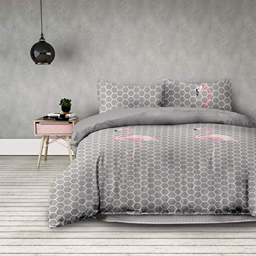 AmeliaHome 4tlg 2 x Bettwäsche 155x220 cm mit 2 Kopfkissenbezügen 80x80 cm geometrisches Muster Microfaser Reißverschluss Basic Collection Flamingo Light grau rosa AmeliaHome 4tlg 2 x Bettwäsche 155x220 cm mit 2 Kopfkissenbezügen 80x80 cm geometrisches Muster Microfaser Reißverschluss Basic Collection Flamingo Light grau rosa von AmeliaHome