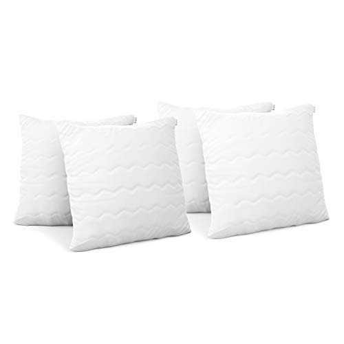 AmeliaHome 4tlg Set 4 Kopfkissen 40x40 cm mit Reißverschluss Steppung weiß Reve von AmeliaHome