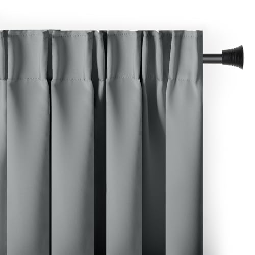 AmeliaHome Blackout Vorhang 140x245 cm Silber 1 St. Kräuselband Verdunkelungsvorhang Blickdicht Fensterdekoration Dekoschal Dekorvorhang Blackout von AmeliaHome