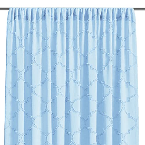 AmeliaHome Gardine 140x270 cm 1 St. Vorhang halbtransparent Kräuselband Hellblau Delva von AmeliaHome