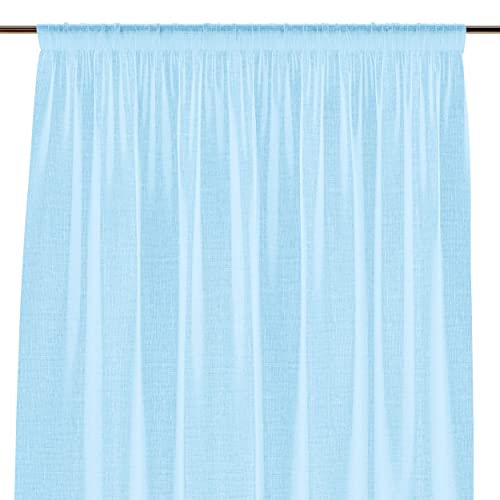 AmeliaHome Gardine 140x270 cm 1 St. Vorhang halbtransparent Kräuselband Hellblau Lunare von AmeliaHome