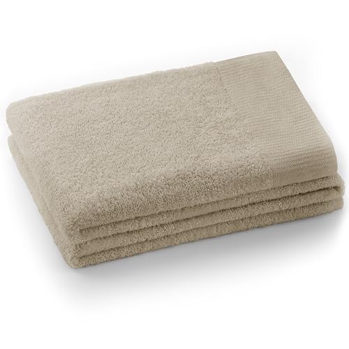 AmeliaHome Handtuch Beige 50x100 cm 100% Baumwolle Qualität Saugfähig Cappuccino Amari von AmeliaHome