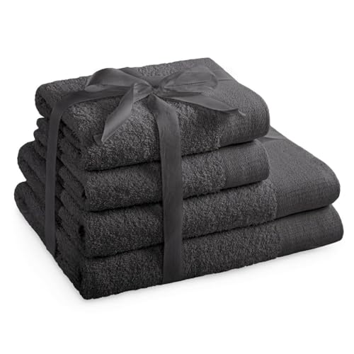 AmeliaHome Handtuch Set Grau 2 Handtücher 50x100 cm und 2 Duschtücher 70x140 cm 100% Baumwolle Qualität Saugfähig Graphit Anthrazit Amari AmeliaHome Handtuch Set Grau 2 Handtücher 50x100 cm und 2 Duschtücher 70x140 cm 100% Baumwolle Qualität Saugfähig Graphit Anthrazit Amari von AmeliaHome
