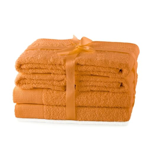 AmeliaHome Handtuch Set Orange 4 Handtücher 50x100 cm und 2 Duschtücher 70x140 cm 100% Baumwolle Qualität Saugfähig Amari AmeliaHome Handtuch Set Orange 4 Handtücher 50x100 cm und 2 Duschtücher 70x140 cm 100% Baumwolle Qualität Saugfähig Amari von AmeliaHome