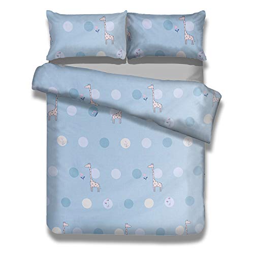 AmeliaHome Kinderbettwäsche Set 135x200 cm mit 2 Kissenbezügen 100% Baumwolle Bettwäsche Kids Happy Giraffe von AmeliaHome