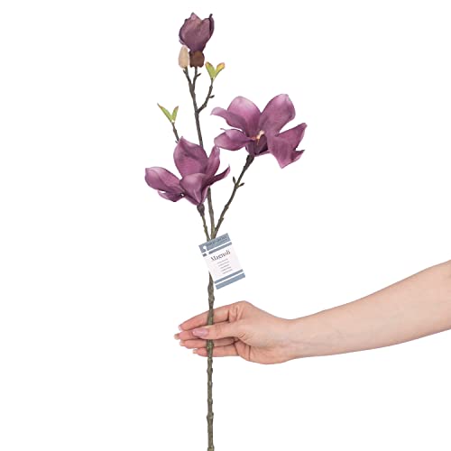 AmeliaHome Kunstblumen künstliche Pflanzen Dekoration 1 Stück Magnoli Pflaume von AmeliaHome