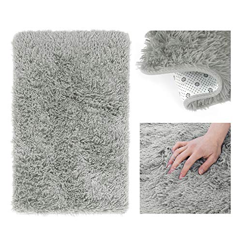 AmeliaHome Shaggy Teppich Hochflor 120x170 cm Kuschelteppich rutschfest rechteckig Karvag Stahl von AmeliaHome