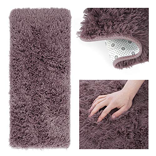 AmeliaHome Shaggy Teppich Hochflor 50x160 cm Kuschelteppich rutschfest rechteckig Karvag Traube von AmeliaHome