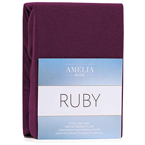 AmeliaHome Spannbettlaken 120x200-140x200 cm Frottee Baumwolle Spannbetttuch, Pflaume AmeliaHome Spannbettlaken 120x200-140x200 cm Frottee Baumwolle Spannbetttuch, Pflaume von AmeliaHome