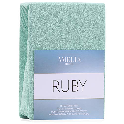 AmeliaHome Spannbettlaken 200x200-200x220 cm Frottee Baumwolle Spannbetttuch, Minze AmeliaHome Spannbettlaken 200x200-200x220 cm Frottee Baumwolle Spannbetttuch, Minze von AmeliaHome