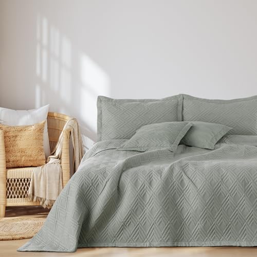 AmeliaHome Tagesdecke 200x220 cm Bettüberwürf zweiseitig Ultrasonic Steppung Polyester Ophelia Grau von AmeliaHome
