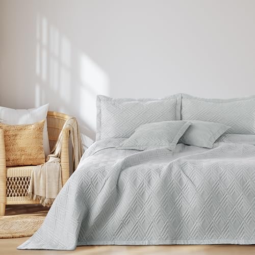 AmeliaHome Tagesdecke 200x220 cm Bettüberwürf zweiseitig Ultrasonic Steppung Polyester Ophelia Silber von AmeliaHome