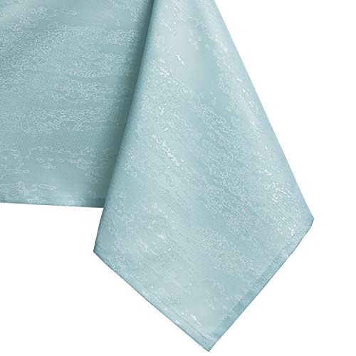 AmeliaHome Tischdecke 110x110 cm Tischtuch Tafeldecke Fleckschutz Lotuseffekt Abwaschbar Wasserabweisend Ornament Vesta hellblau von AmeliaHome