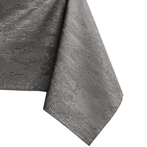 AmeliaHome Tischdecke 130x130 cm Tischtuch Tafeldecke Fleckschutz Lotuseffekt Abwaschbar Wasserabweisend Ornament Vesta Kakao von AmeliaHome