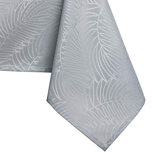 AmeliaHome Tischdecke 140x350 cm Tischtuch Tafeldecke Fleckschutz Lotuseffekt Abwaschbar Wasserabweisend Ornament Gaia Silber von AmeliaHome