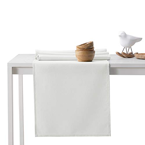 AmeliaHome Tischläufer 30x80 cm Lotuseffekt Wasserabweisend glänzend Ecru Empire von AmeliaHome