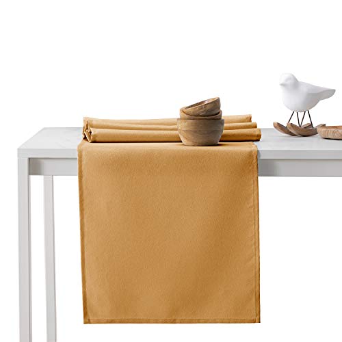 AmeliaHome Tischläufer 40x140 cm Lotuseffekt Wasserabweisend glänzend Gold Empire von AmeliaHome