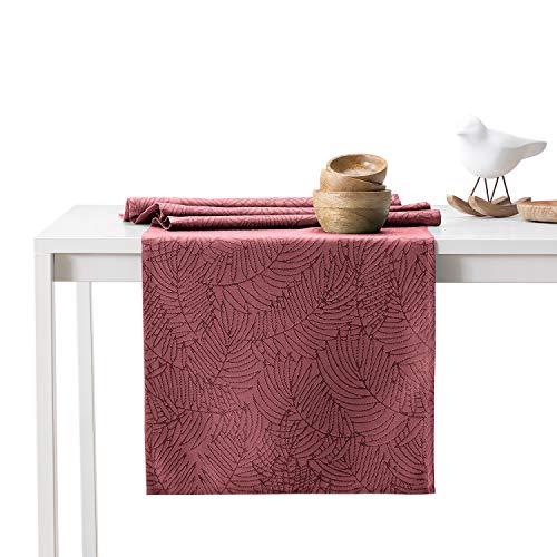 AmeliaHome Tischläufer Set 35x180 cm und 115x180 cm Lotuseffekt Wasserabweisend Blätter Altrosa Gaia AmeliaHome Tischläufer Set 35x180 cm und 115x180 cm Lotuseffekt Wasserabweisend Blätter Altrosa Gaia von AmeliaHome